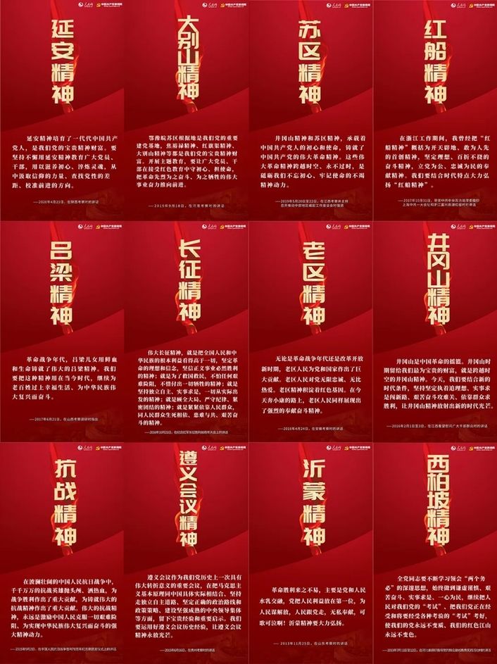 人民网中国共产党新闻网梳理近年来习近平总书记有关红色革命精神的